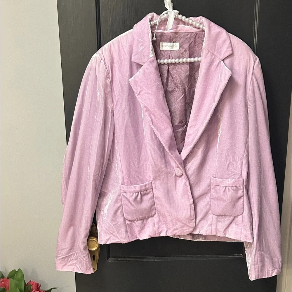 Purple Velvet Women's Blazer - Picture 1 of 3